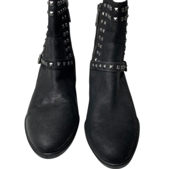 Lauren Ralph Lauren Boots Womens Black Leather Shaelynn Studded Moto Ankle 9.5B - Picture 4 of 7